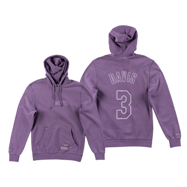 Men's Los Angeles Lakers Anthony Davis #3 NBA Washed Out Throwback Purple Basketball Hoodie HDV8183VG